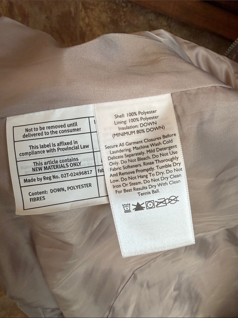 Eddie Bauer down filled puffer vest full zip light tan taupe neutral color XXL - Picture 4 of 8